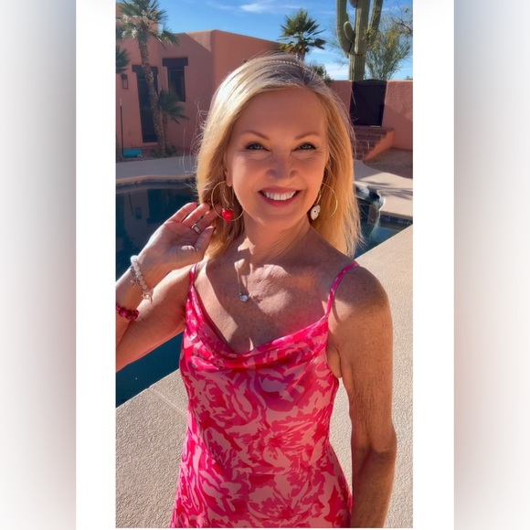 NWT Elegant Pink Floral Maxi Dress-S - Picture 13 of 17